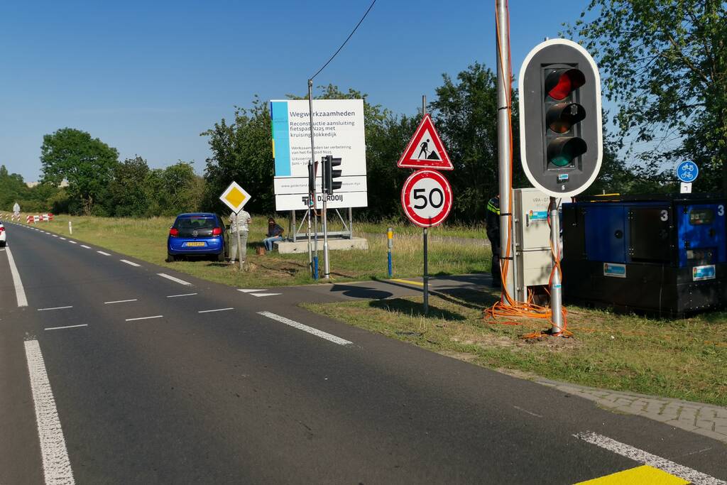Kop-staart aanrijding bij tijdelijke verkeerlichten