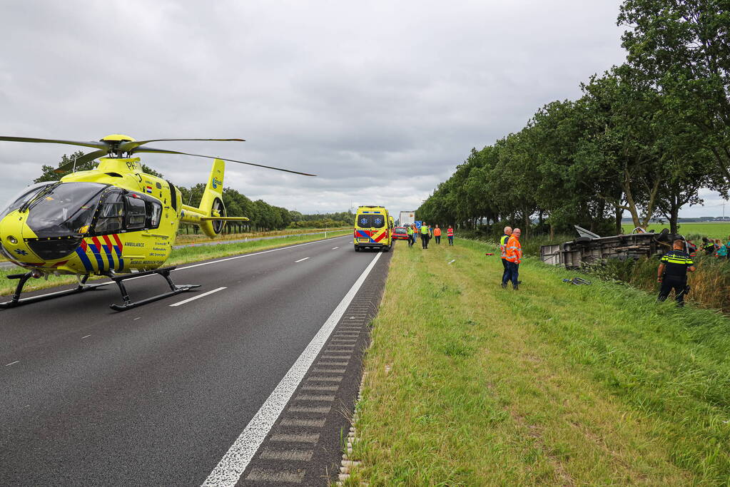 Bestuurder overleden bij eenzijdig ongeval