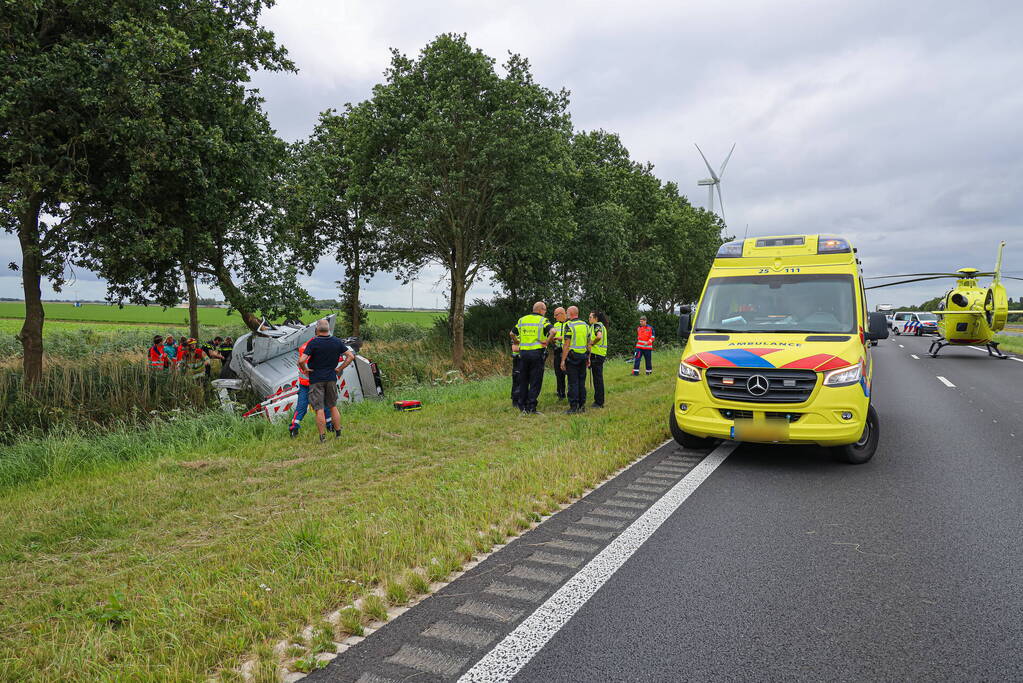 Bestuurder overleden bij eenzijdig ongeval