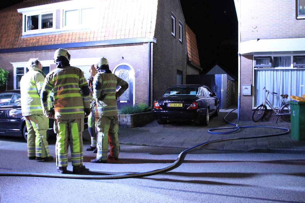 Buitenbrand achter woning
