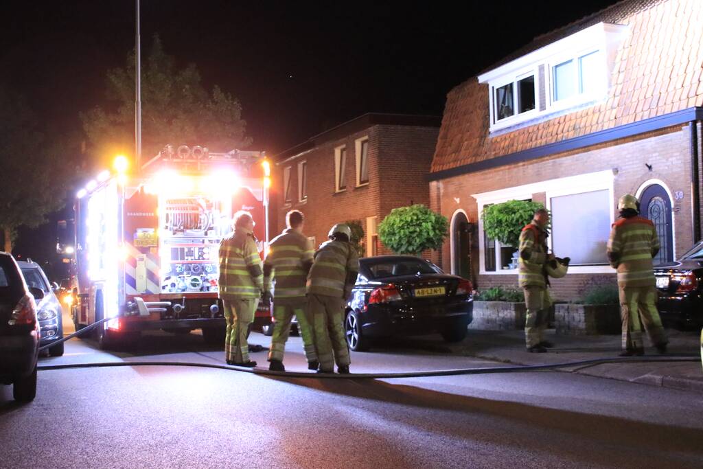 Buitenbrand achter woning