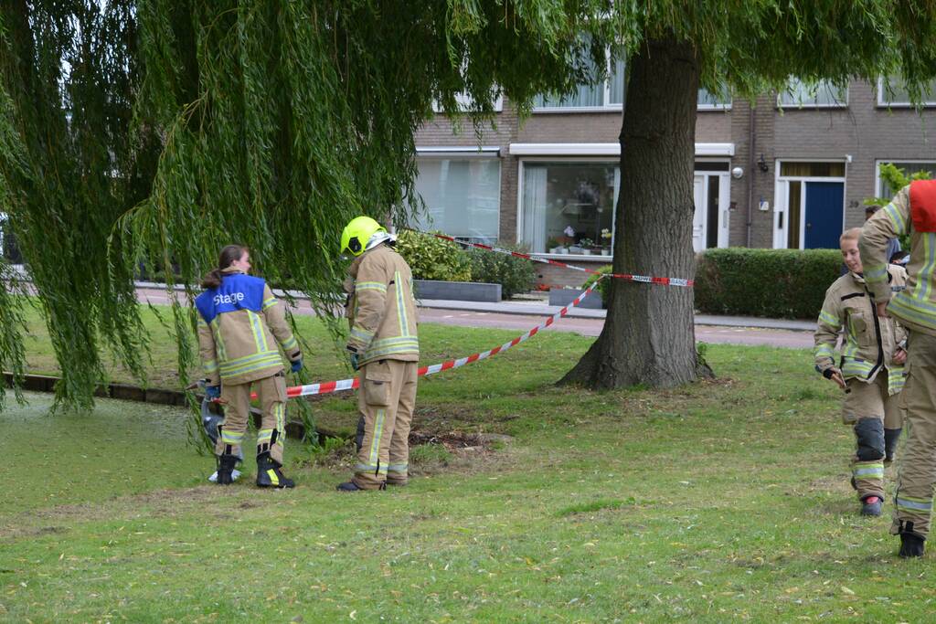 Brandweer redt eendenfamilie