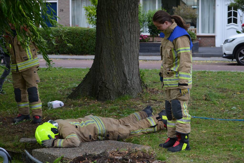 Brandweer redt eendenfamilie
