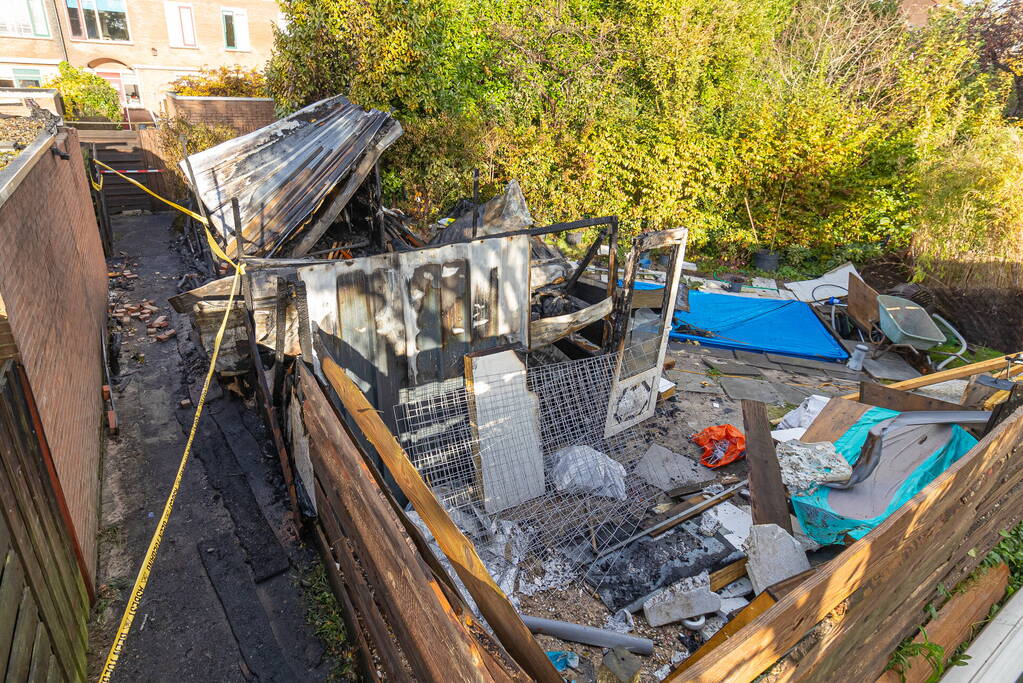 Uitslaande brand in schuur