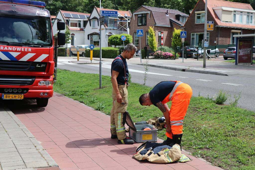Boom waait om door harde wind