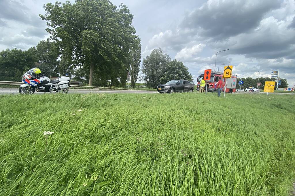 Brand in auto na aanrijding