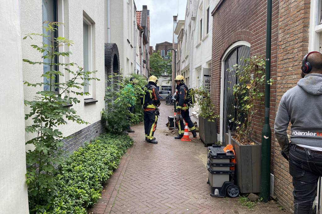 Gasleiding geraakt tijdens werkzaamheden