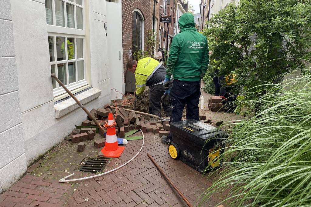 Gasleiding geraakt tijdens werkzaamheden