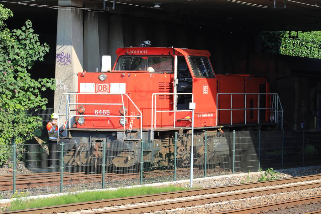 Goederentrein van spoor gelopen
