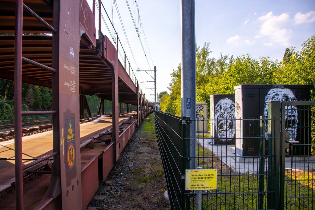 Goederentrein van spoor gelopen