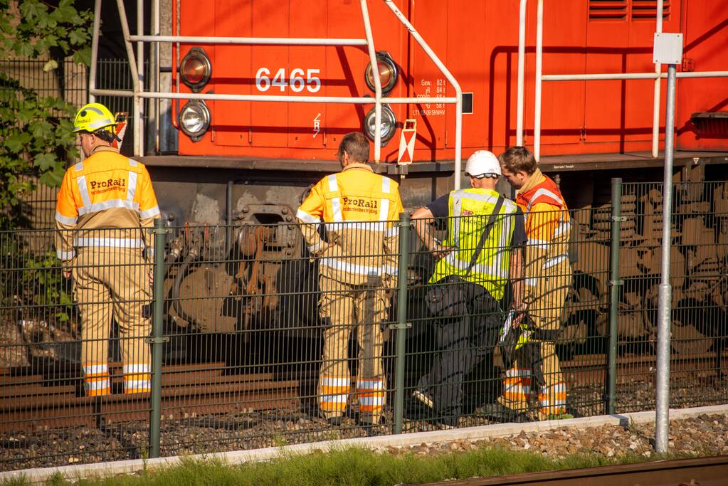 Goederentrein van spoor gelopen