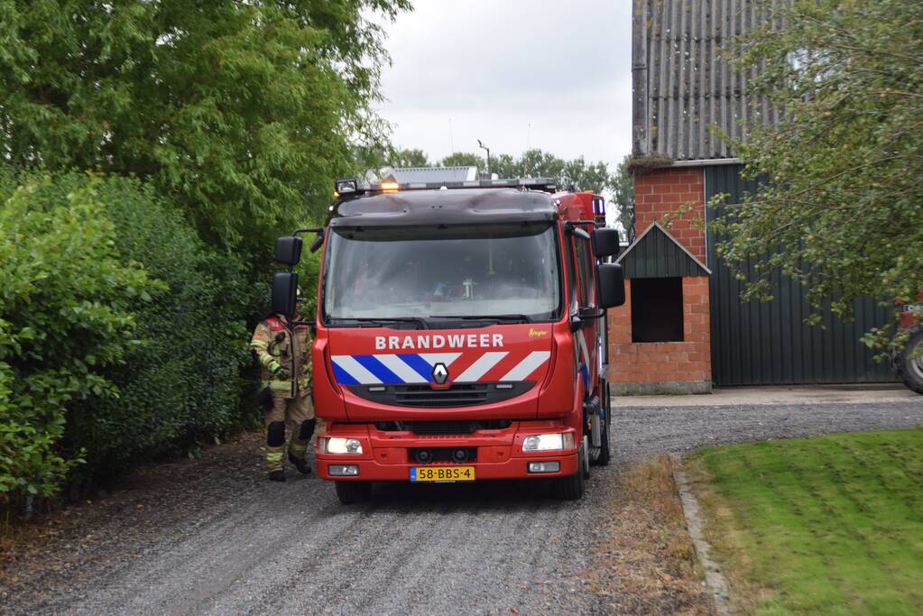 Veel rookontwikkeling bij hooibrand