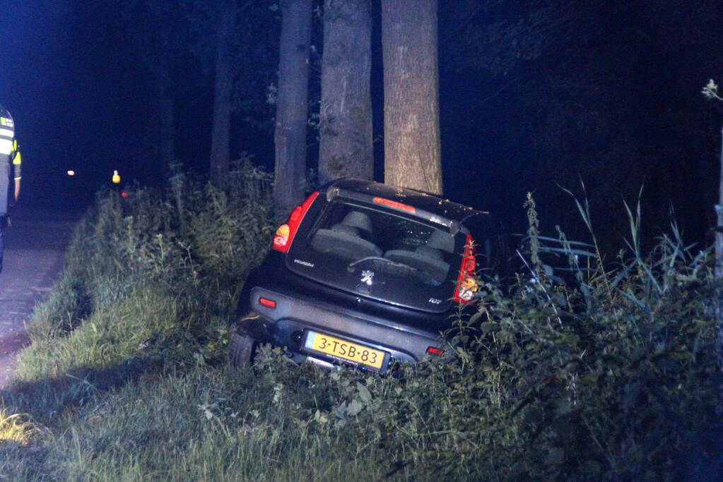Auto zwaarbeschadigd na botsing tegen boom