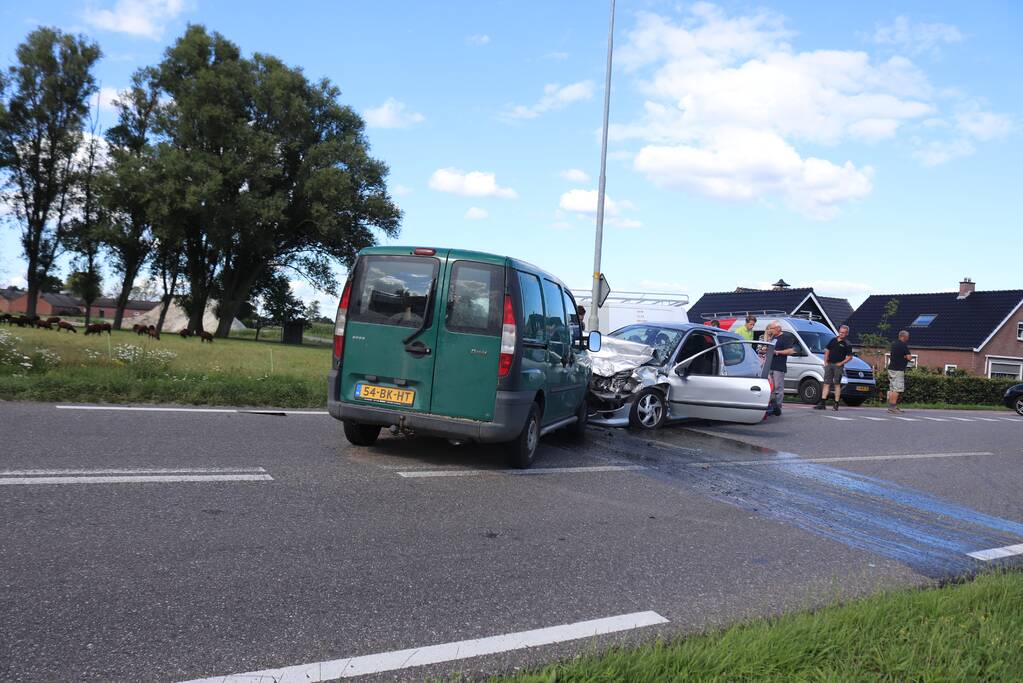 Veel schade en meerdere gewonden na frontale botsing