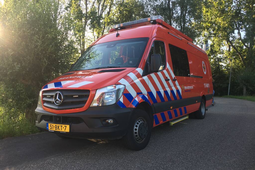 Paard belandt in sloot