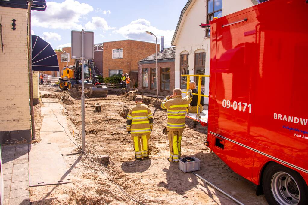 Gasleiding geraakt in opengebroken straat