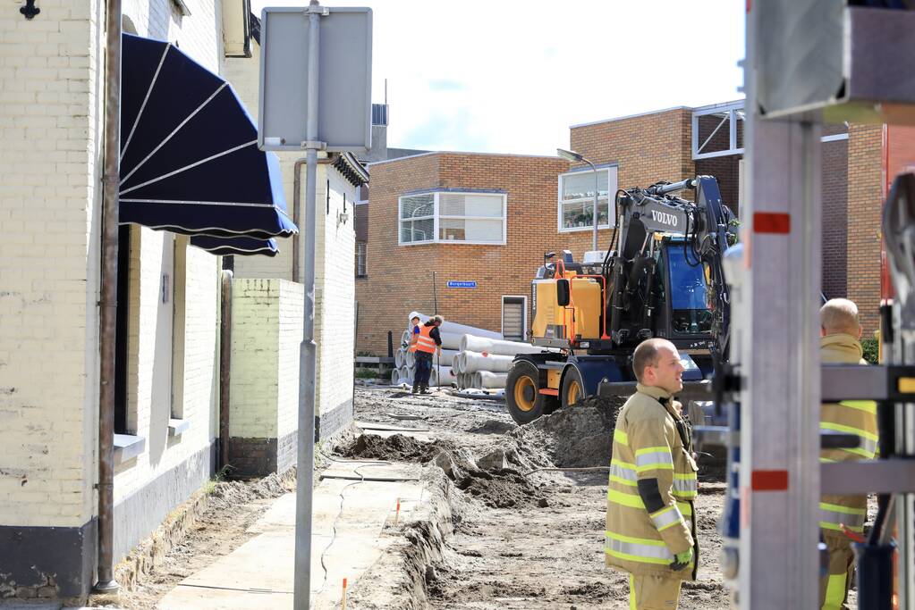 Gasleiding geraakt in opengebroken straat