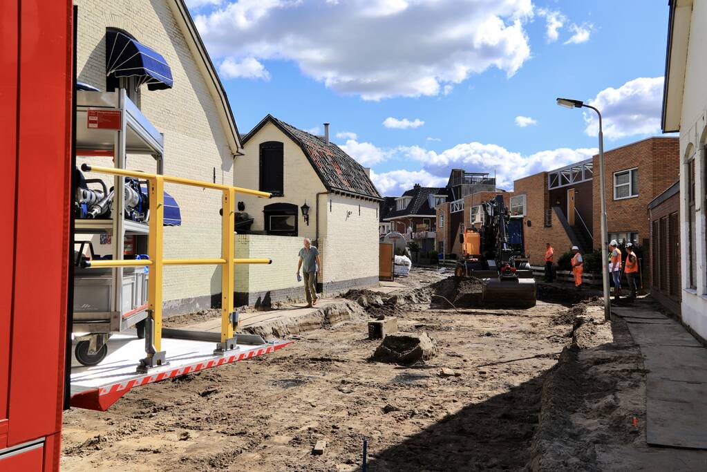 Gasleiding geraakt in opengebroken straat