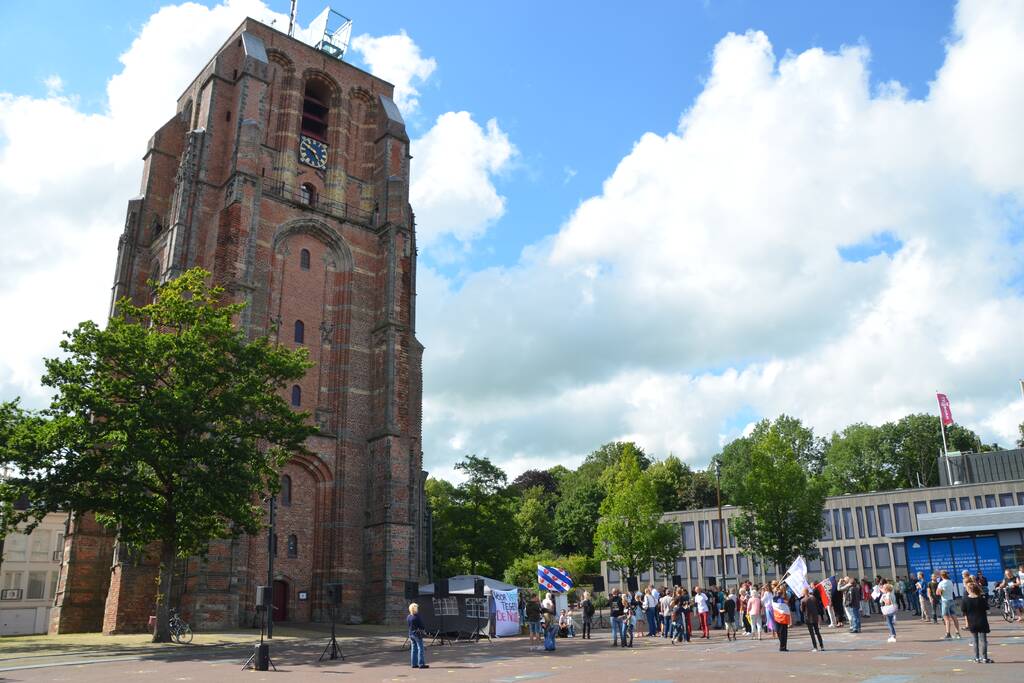 Kleine demonstratie tegen covid-19 maatregelen
