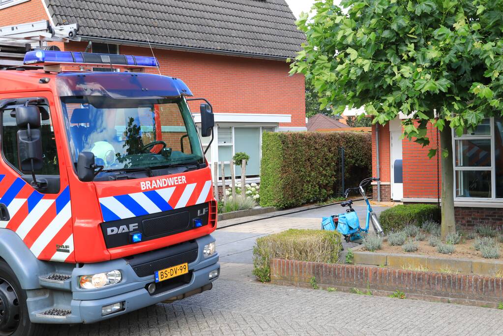 Onkruidbrander zet coniferenhaag in de brand
