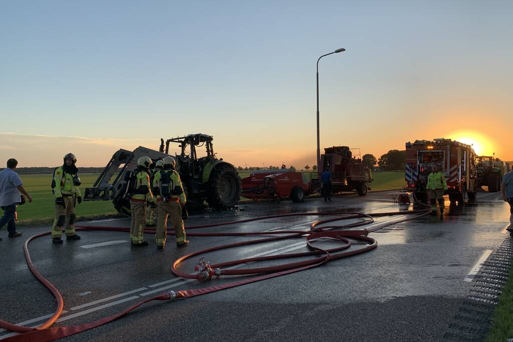 Tractor door brand verwoest