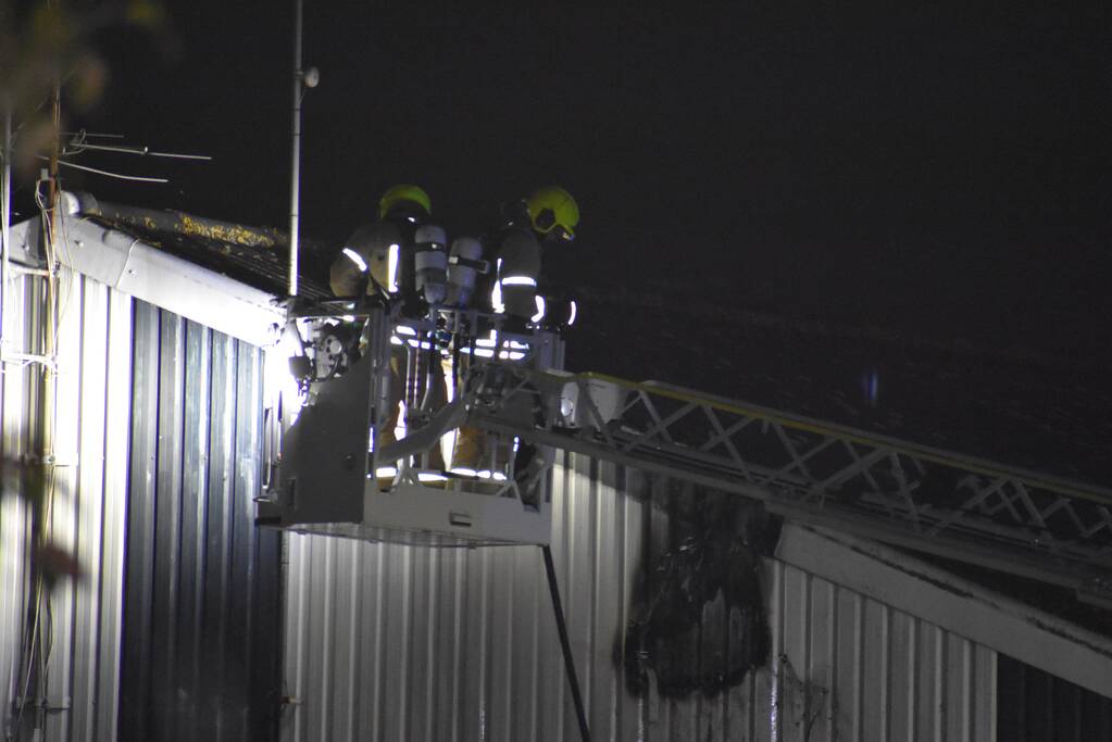 Buitenverlichting aan gevel in brand gevlogen