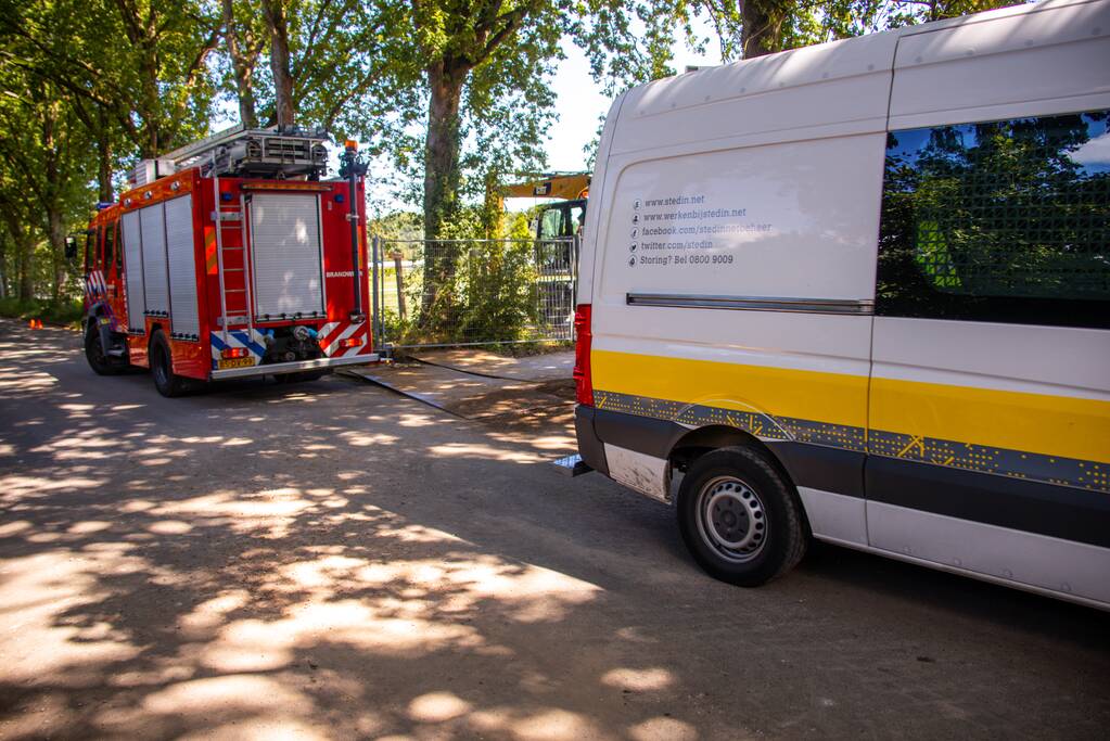 Gasleiding geraakt bij graafwerkzaamheden AFC Quick