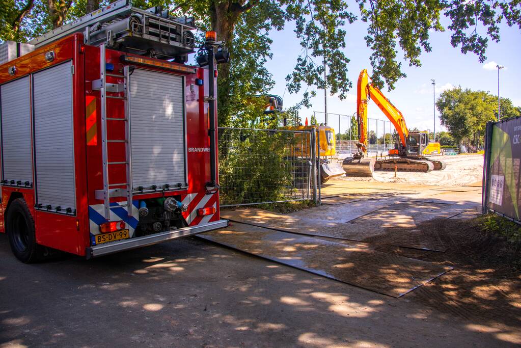 Gasleiding geraakt bij graafwerkzaamheden AFC Quick