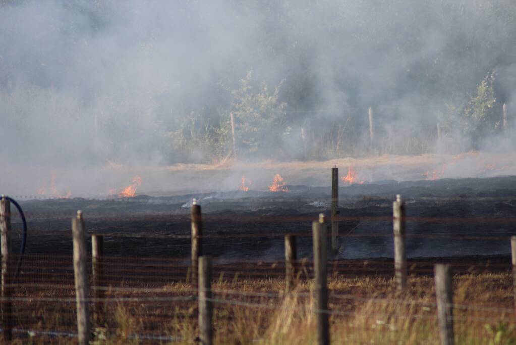 Meerdere weilanden in brand