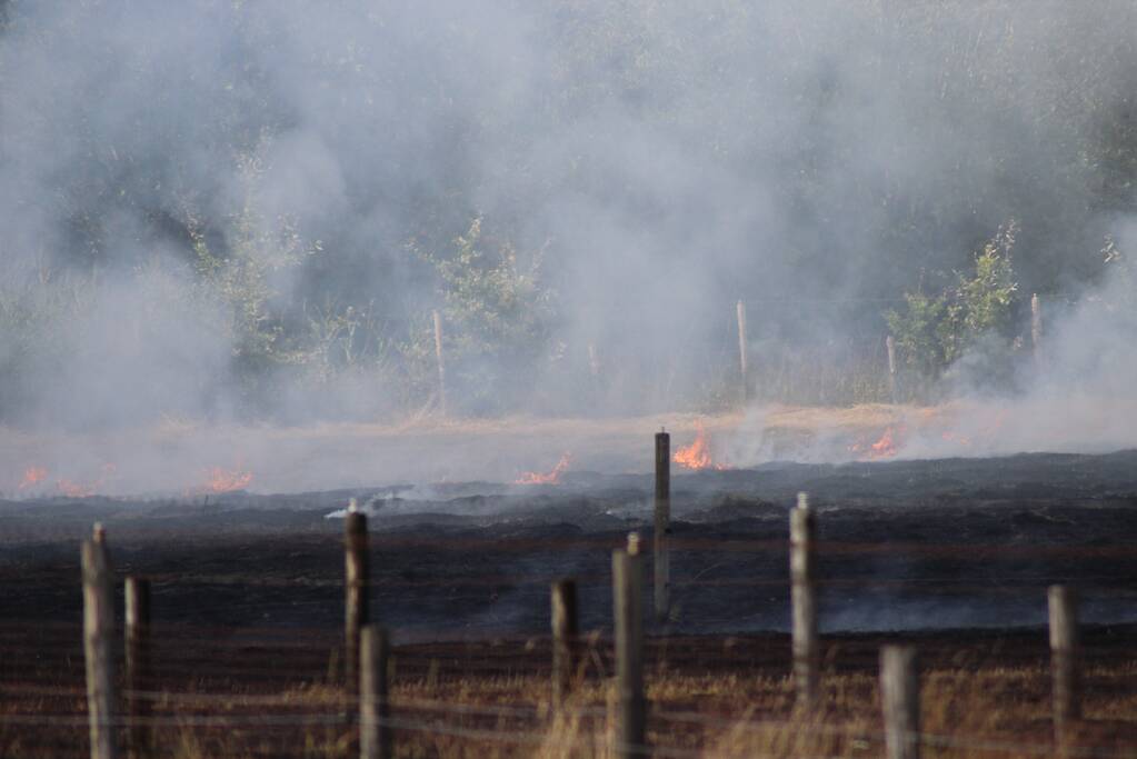 Meerdere weilanden in brand