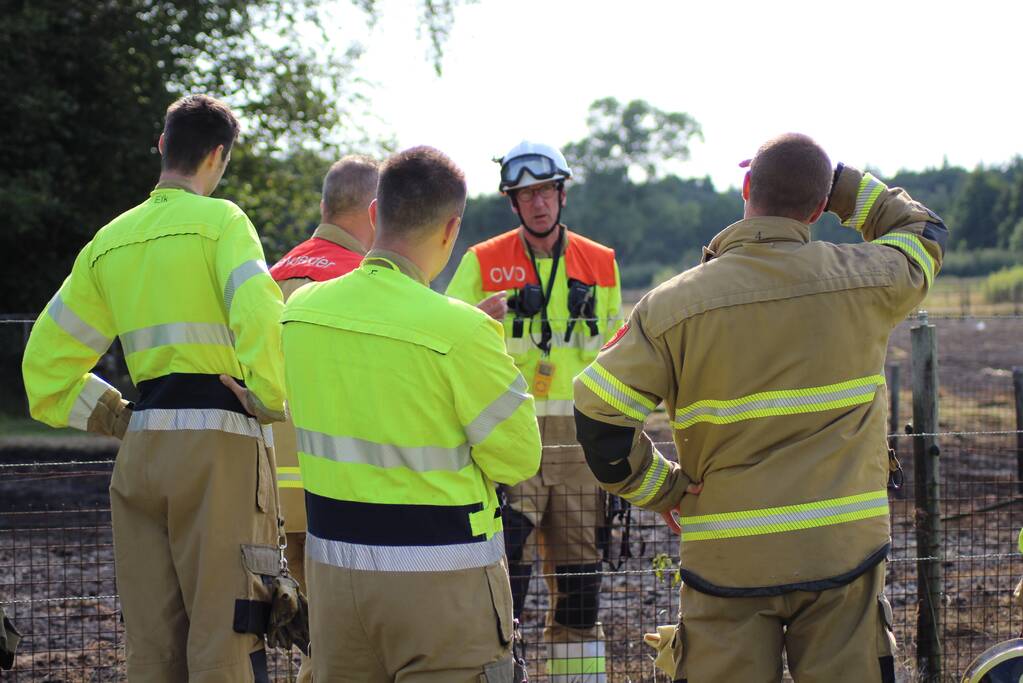 Meerdere weilanden in brand