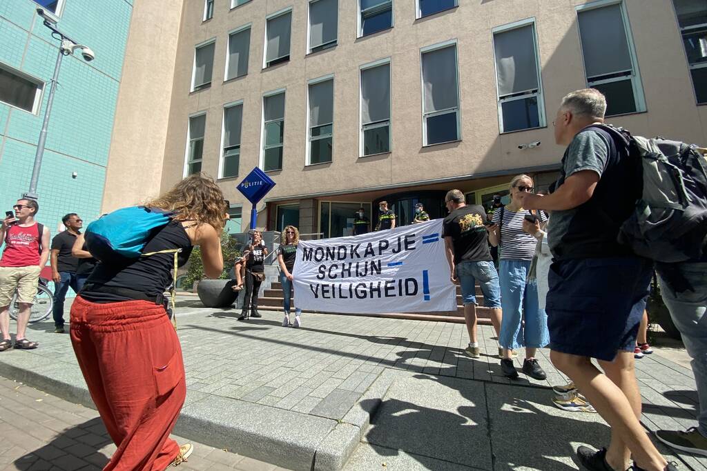 Demonstratie tegen mondkapjesplicht