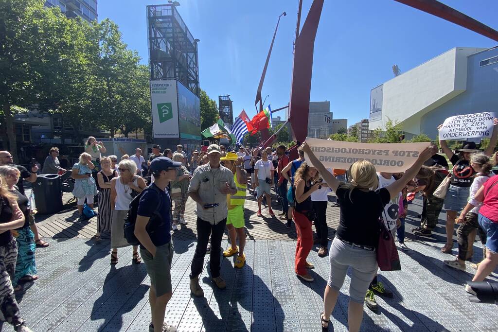 Demonstratie tegen mondkapjesplicht