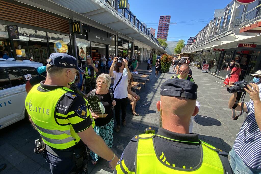 Demonstratie tegen mondkapjesplicht