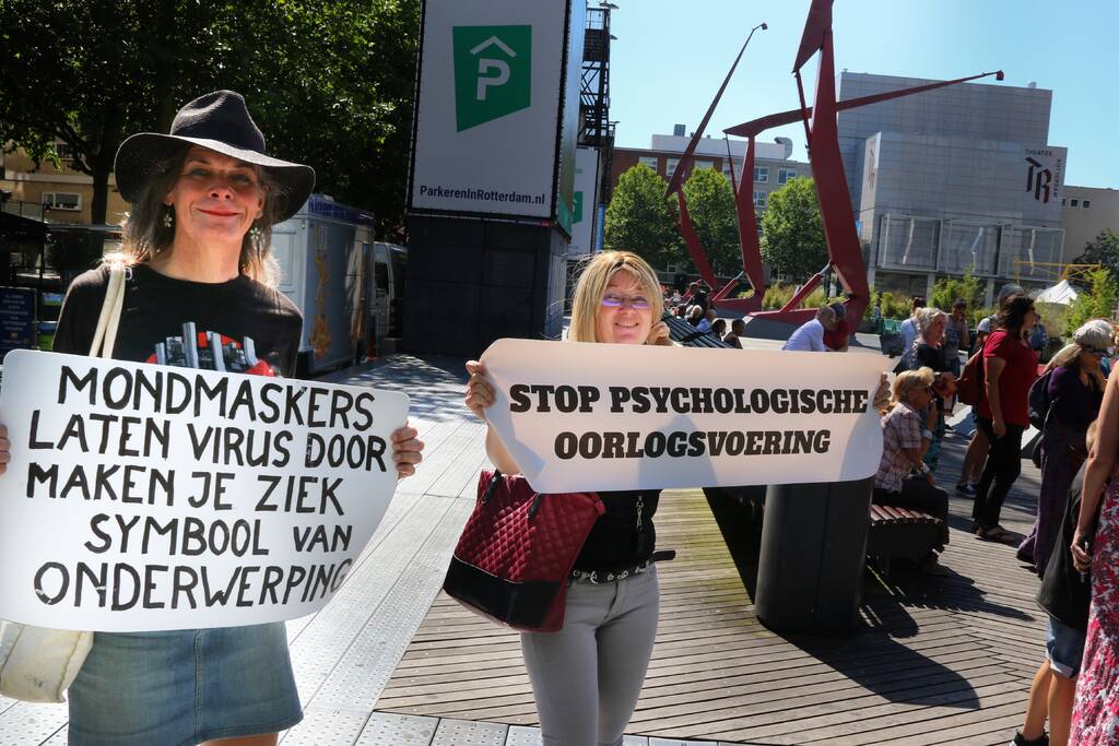 Demonstratie tegen mondkapjesplicht