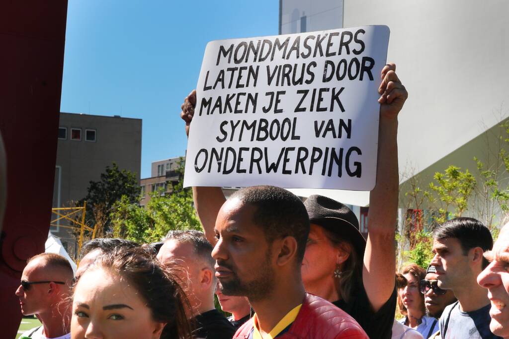 Demonstratie tegen mondkapjesplicht