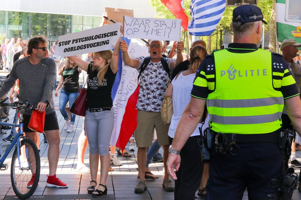 Demonstratie tegen mondkapjesplicht