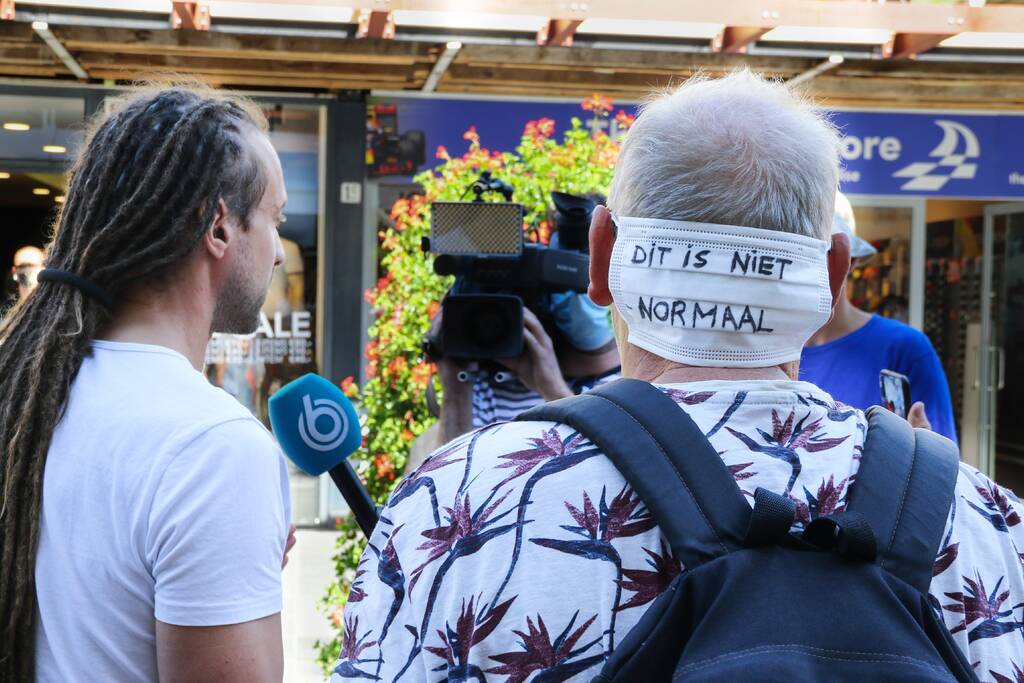 Demonstratie tegen mondkapjesplicht