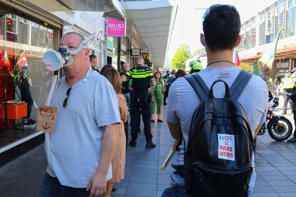 Demonstratie tegen mondkapjesplicht