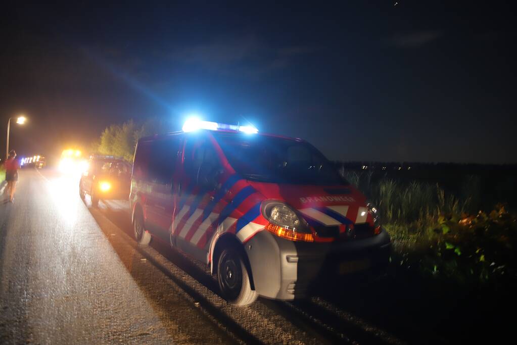 Grote schuurbrand vol met hooi