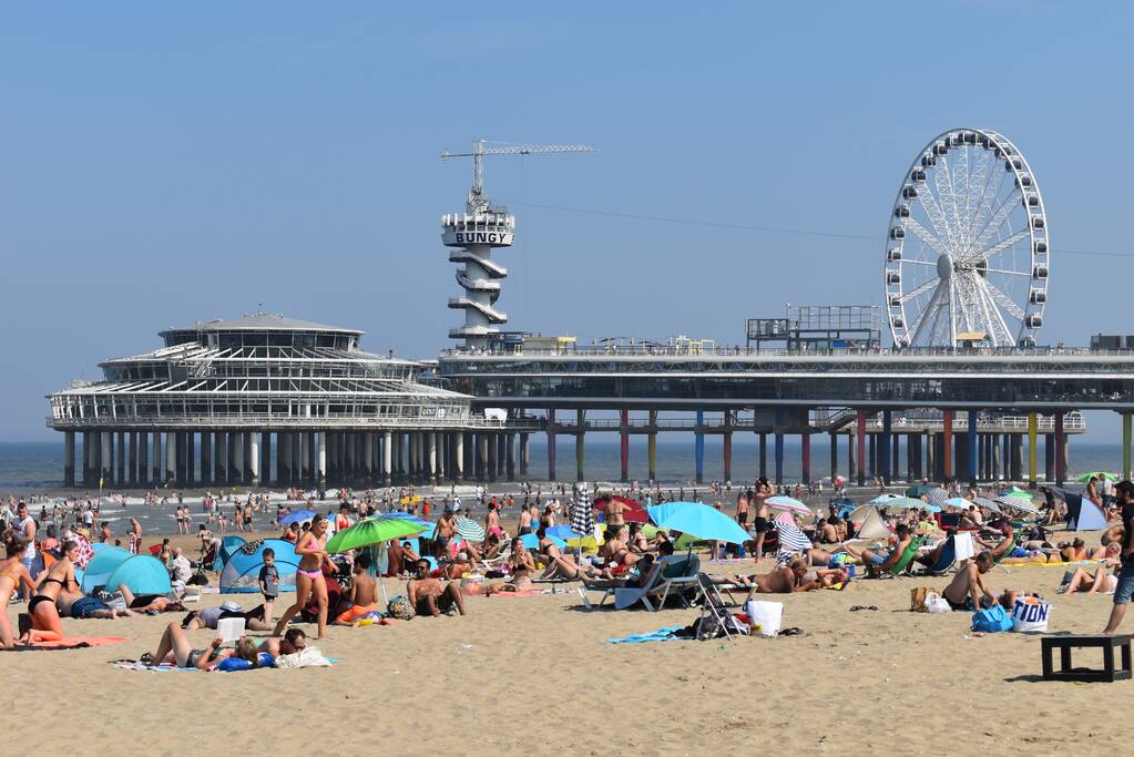 Drukte op het strand van Scheveningen