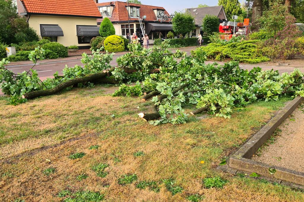 Weg afgesloten doordat takken afbreken