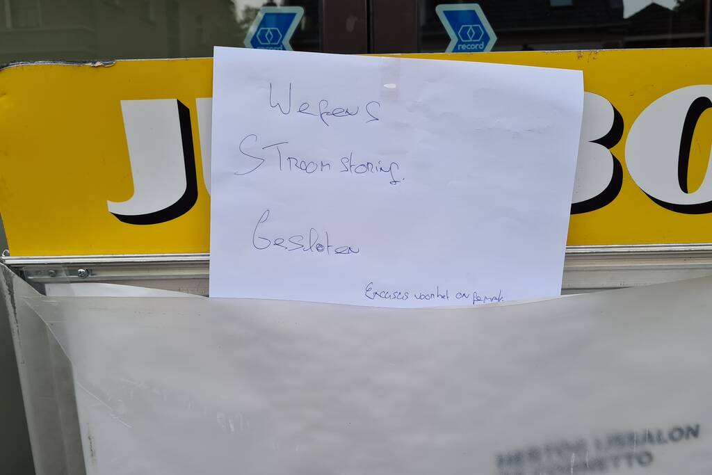 Restaurants en supermarkt dicht door stroomstoring