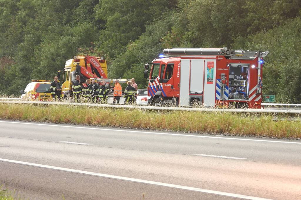 Autobrand blijkt pechgeval op snelweg