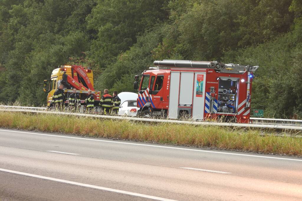 Autobrand blijkt pechgeval op snelweg