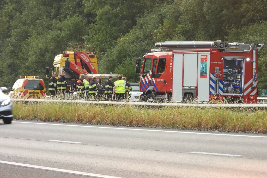 Autobrand blijkt pechgeval op snelweg