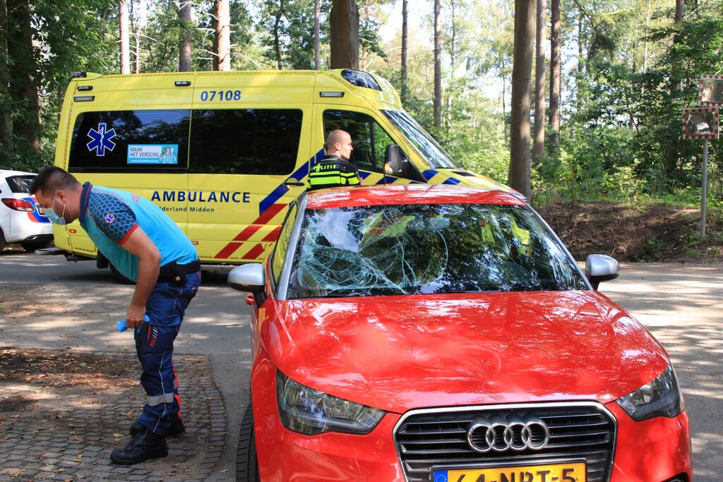 Mountainbiker flink gewond bij botsing op auto