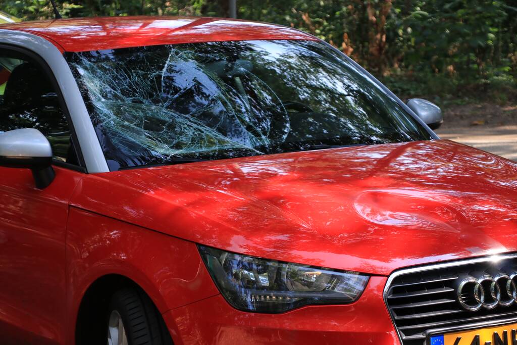 Mountainbiker flink gewond bij botsing op auto