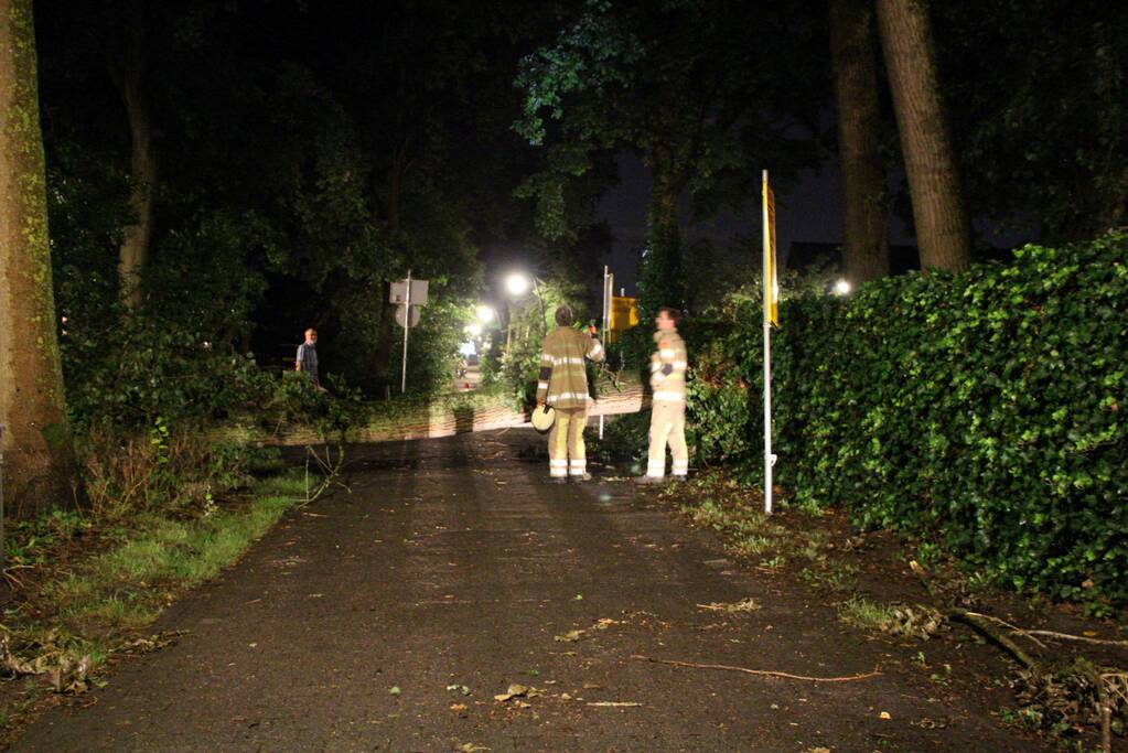 Boom valt om op fietspad