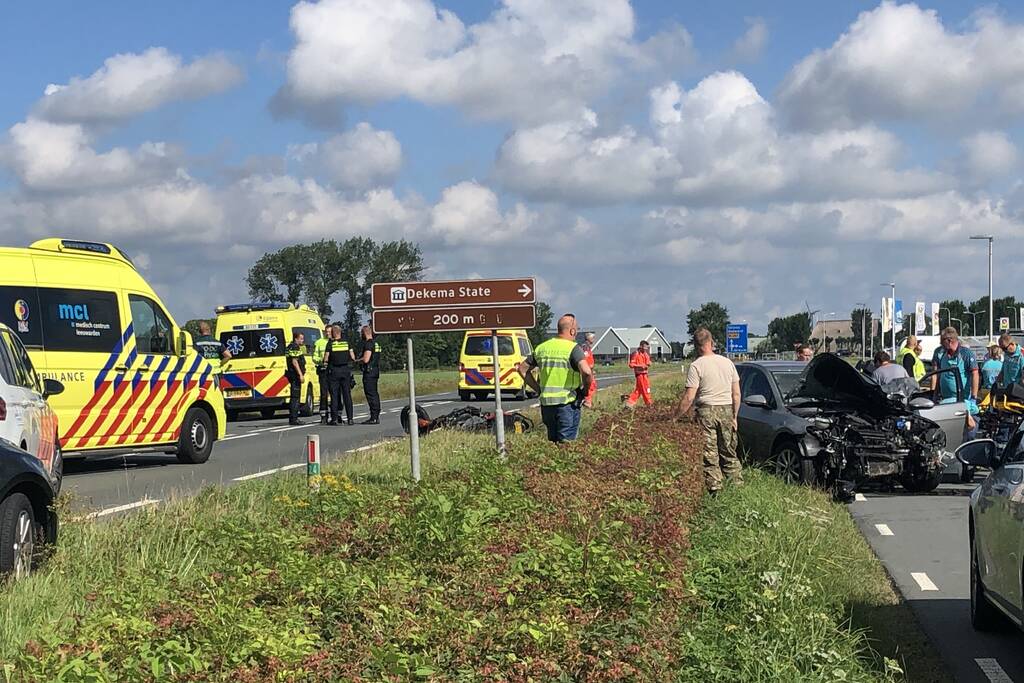 Motorrijder overleden bij frontale aanrijding met auto